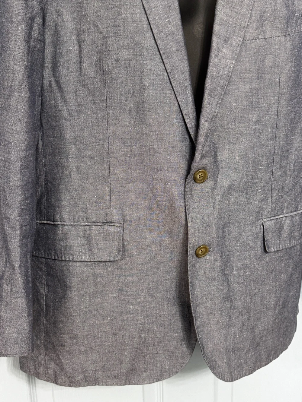 J Crew Ludlow Slim Chambray Blue Irish Linen Ctn Blazer Jacket 42 R Baird McNutt - Picture 7 of 7